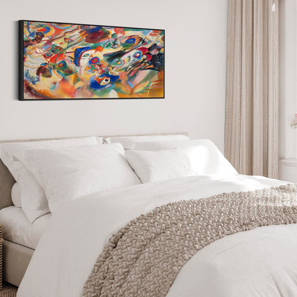 Panoramic Wide Framed Wall Art Print Canvas Colourful Wassily Kandinsky