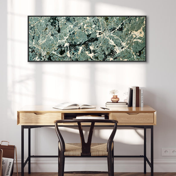 Wide Framed Canvas Art - Abstract Long Jackson Pollock Style
