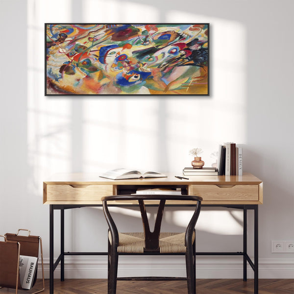 Panoramic Wide Framed Wall Art Print Canvas Colourful Wassily Kandinsky