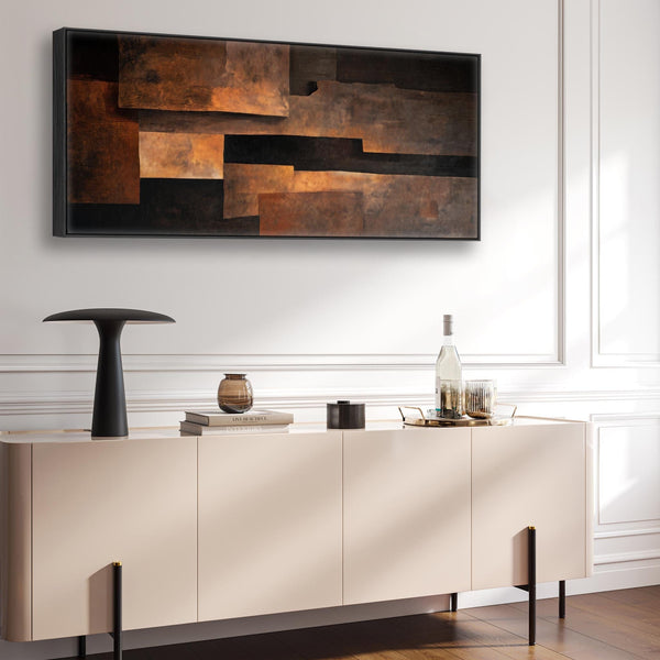 Wide Rust Brown Orange Horizontal Wall Art - Molten Earth