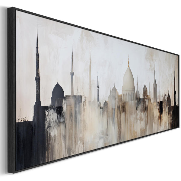 Wide Islamic Mosque Skyline Canvas Framed - Minaret Panoramic