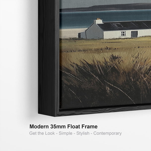 Tall Framed Scottish Print on Canvas Before the Storm