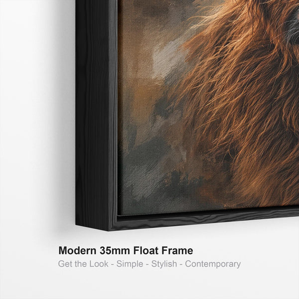 Finlay - Highland Cow - Copper & Neutral - Framed Coo Wall Art