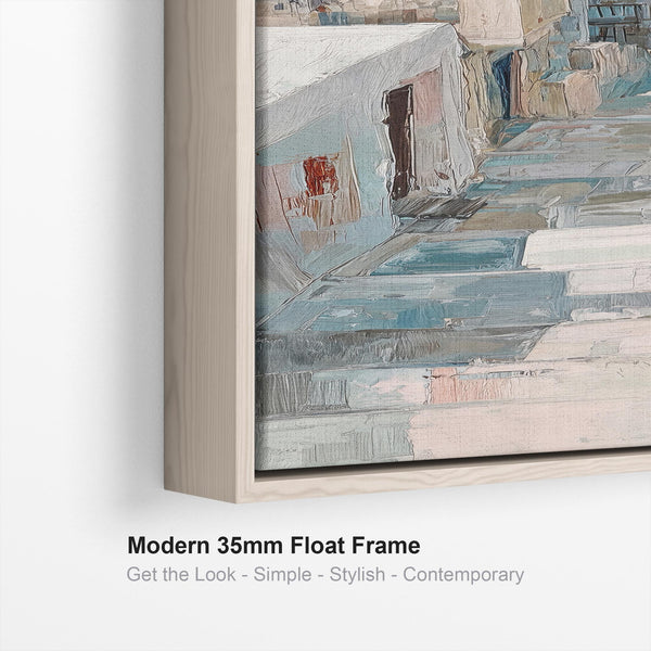 Tall Hallway Framed Wall Art Canvas Print Narrow Mykynos Path