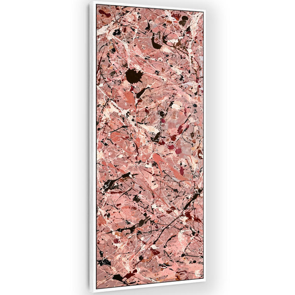 Tall Pink Vertical Wall Art - Framed Upright Blush Abstract