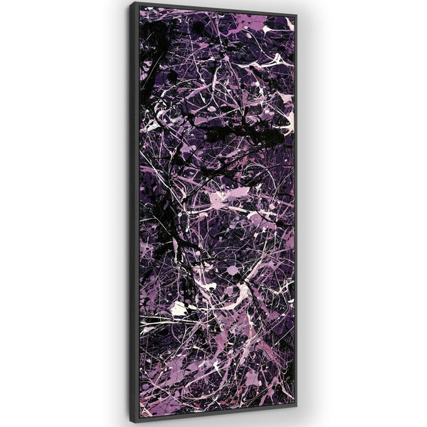 Tall Vertical Framed Purple Wall Art Aubergine Purple Upright