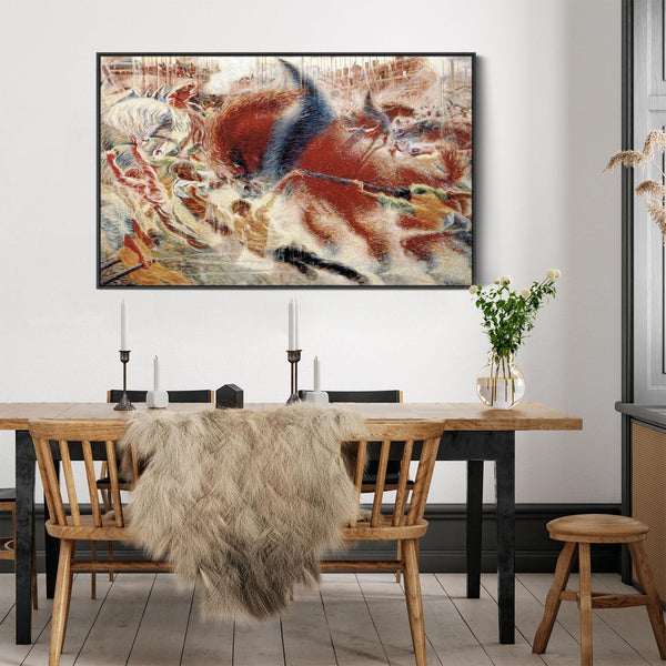 Umberto Boccioni Framed Artwork Print on Canvas The City Rises