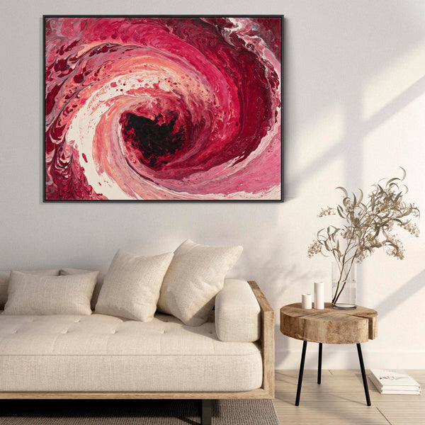 Red Abstract Framed Art Print - Fiery Inferno