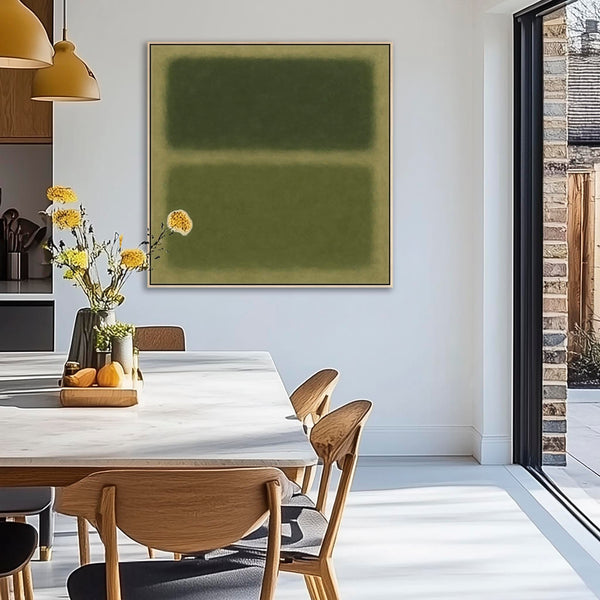 Sage Green Canvas Artwork Framed Rothko Style - Abstract Garden