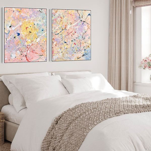 Freshen up your Living Room Colourful Pair Canvas Prints Framed