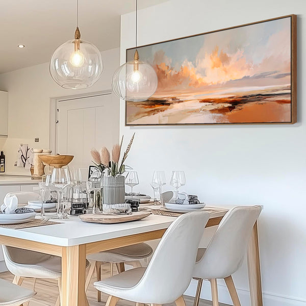 Sienna Abstract Horizon Panoramic Wide Rust Wall Art