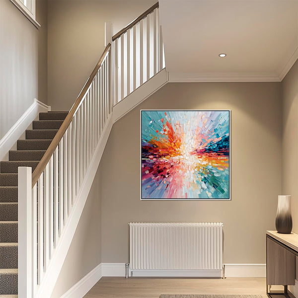 Unique Multi-Coloured Canvas Wall Art Framed Colourful Radiance
