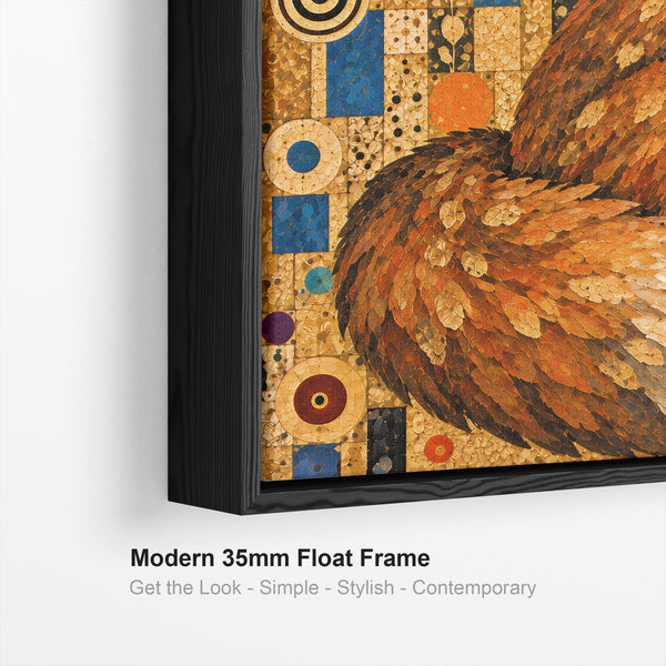 Large Gustav Klimt inspired Framed Canvas Wall Art - Foxy