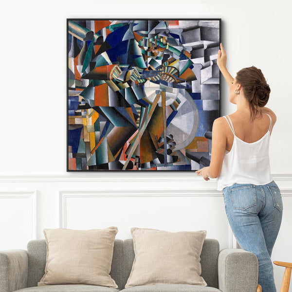 Kazimir Malevich Multi-Coloured Framed Canvas Abstract Knifegrinder Painting