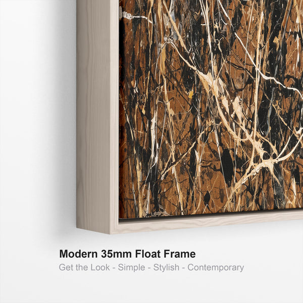 Wide Framed Bedroom over Bed Art - Brown Cream - Sweet Dreams