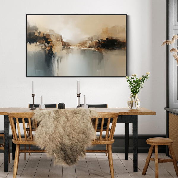 Extra Large Canvas Art Abstract Landscape - Golden Reflection