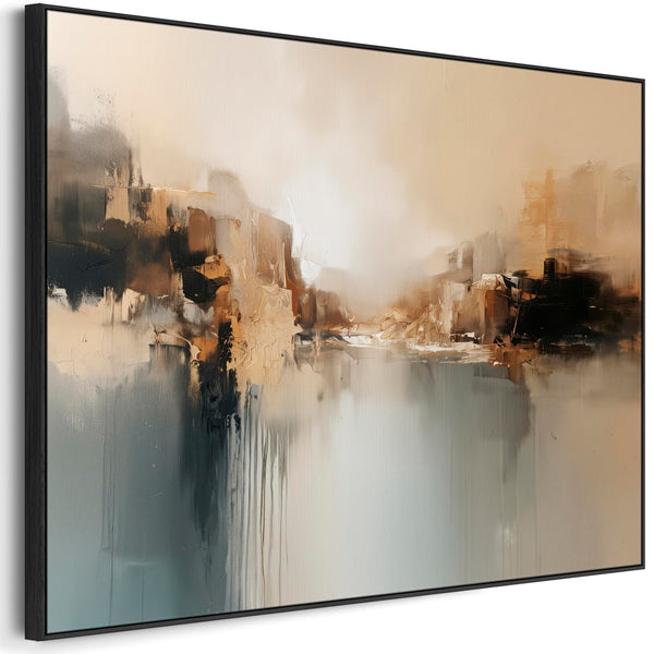 Extra Large Canvas Art Abstract Landscape - Golden Reflection