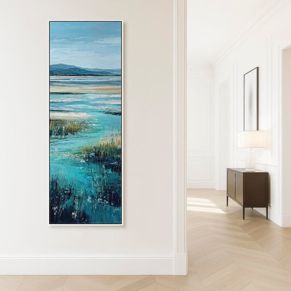 Tall Upright Scottish Coastal Framed Art on Canvas - Stillness