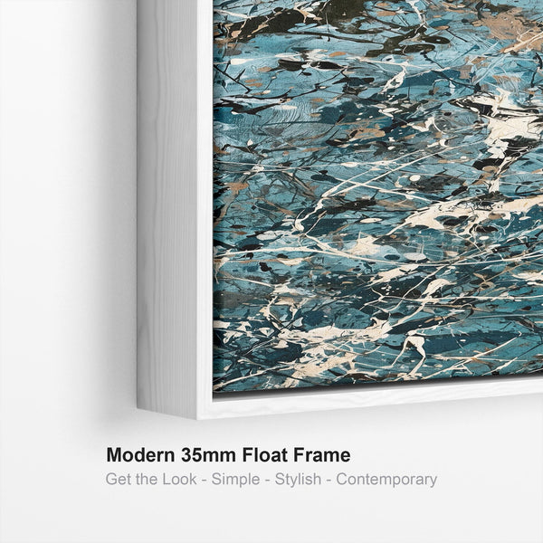 Tall Teal Hallway Framed Canvas Picture for Entrance Hall