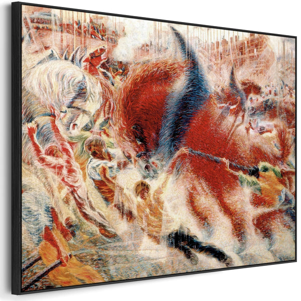 Umberto Boccioni Framed Artwork Print on Canvas The City Rises
