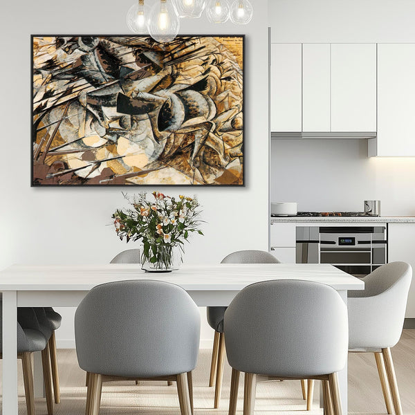 Umberto Boccioni Framed Art Picture on Canvas Charge of the Lancers