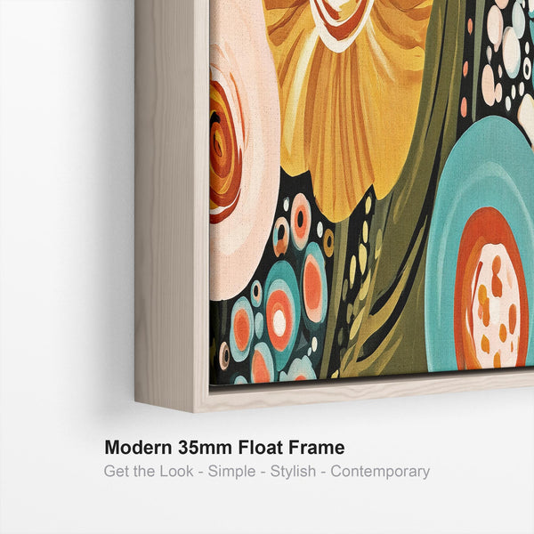 Wide Colourful Bedroom Wall Art Framed Vibrant over Bed Canvas