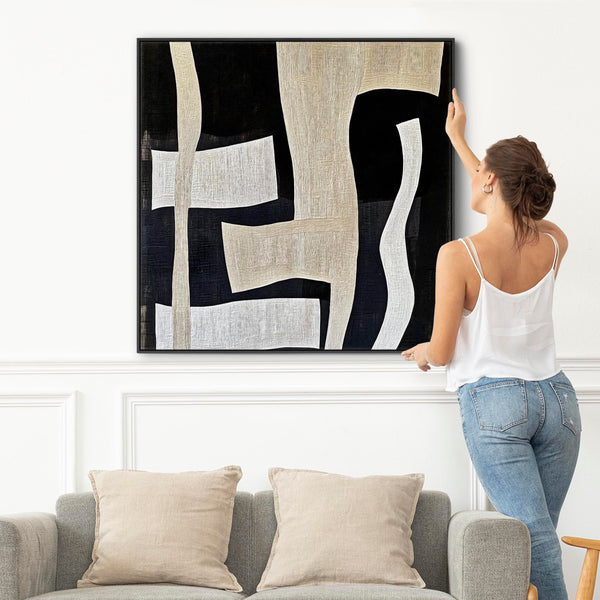 Wabi Sabi Abstract Artwork Print Framed Canvas Neutral