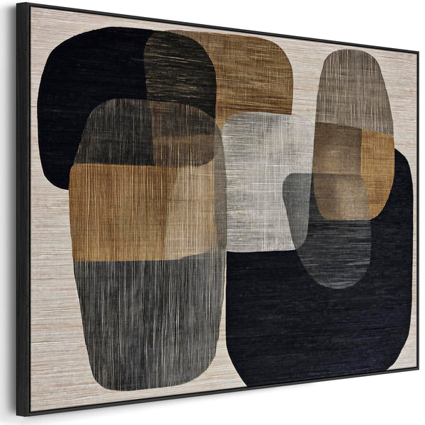 Beige Brown Japandi Artwork Framed Wabi Sabi - Balance