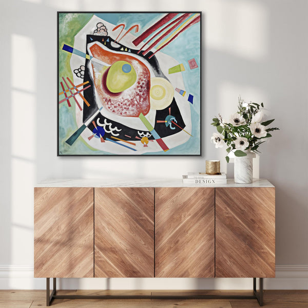 Wassily Kandinsky Framed Wall Art Canvas Print - White Oval - Painting 2021