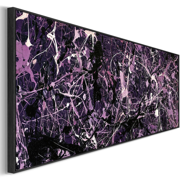 Wide Bedroom Wall Art - Deep Purple Lilac over Bed Long Canvas