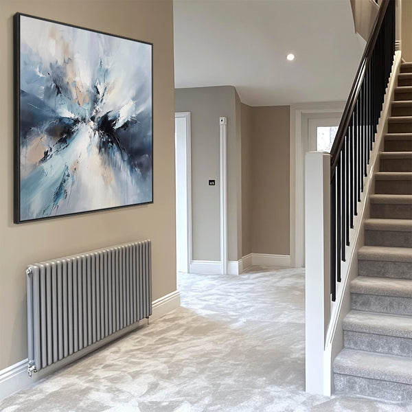 Blue White Abstract Canvas Wall Art XL - Breaking Light