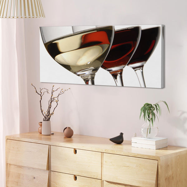 Red White Wine Glasses Kitchen Canvas