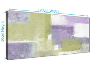 Panoramic Lime Green Purple Abstract Painting Canvas Wall Art Print Modern 120cm Wide For Your Kitchen-1364