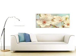 contemporary japanese cherry blossom duck egg blue white floral canvas modern 120cm wide 1289 for your girls bedroom