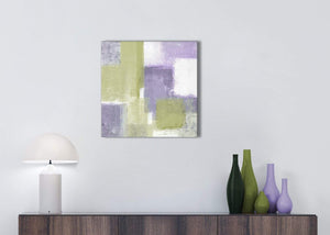 Cheap Lime Green Purple Abstract Painting Canvas Wall Art Print Modern 49cm Square For Your Dining Room-1s364s