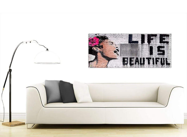 Cheap Banksy Graffiti Canvas Pictures 120cm x 50cm