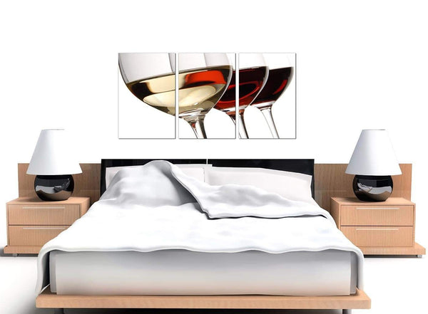 3 Part Wine Glasses Canvas Prints 125cm x 60cm 3067
