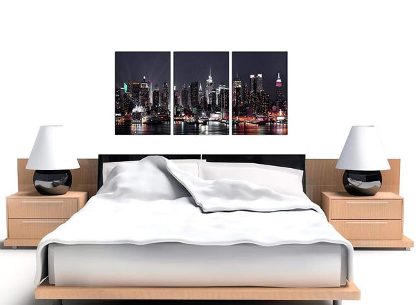 3 Panel American City Canvas Print