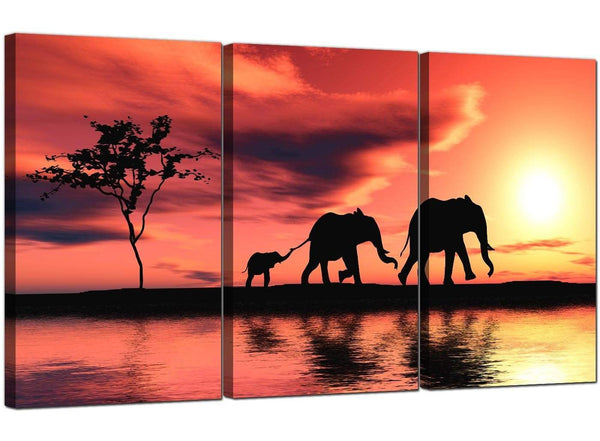 Set of 3 Animal Canvas Wall Art Africa 3102