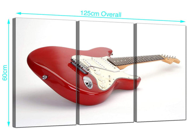 3 Panel Guitar Canvas Pictures 125cm x 60cm 3007