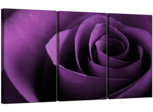 Set of 3 Floral Canvas Art Rose 3112