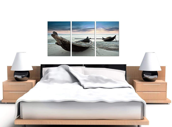 Thailand Fishing Boats Sunset Beach Modern Canvas Art