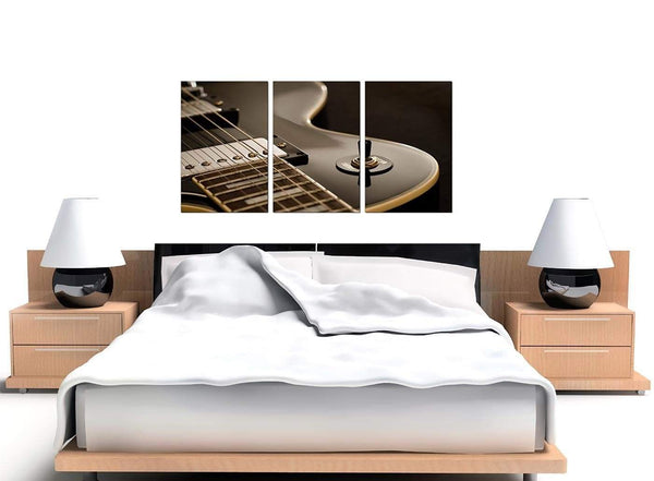 Black White Electric Guitar Gibson Music Canvas