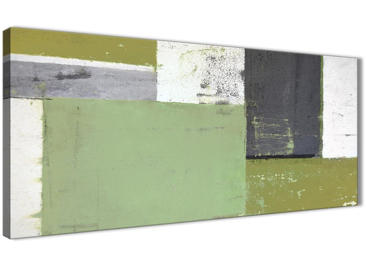 Oversized Green Grey Abstract Painting Canvas Wall Art Pictures Modern 120cm Wide 1337 For Your Living Room - 1s337l