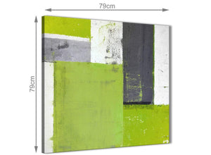 Chic Lime Green Grey Abstract Painting Canvas Wall Art Print Modern 79cm Square 1S339L For Your Bedroom