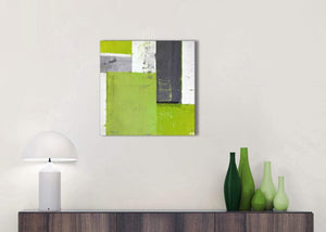 Cheap Lime Green Grey Abstract Painting Canvas Wall Art Print Modern 49cm Square 1S339S For Your Dining Room