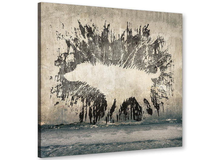 cheap banksy wet dog graffiti banksy canvas modern 79cm square 1s292l for your living room - 1s292l