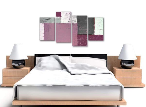 Plum Grey Abstract Painting Canvas Wall Art