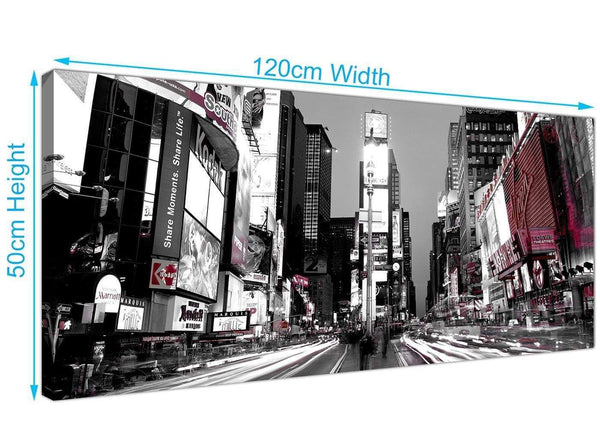 New York Times Square Red Black White Cityscape Canvas
