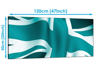 Teal Green Blue Union Jack Flag Abstract Canvas